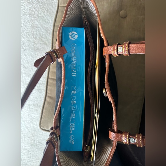 Dooney & Bourke Black and Brown Suede Tote/Purse - Picture 15 of 16